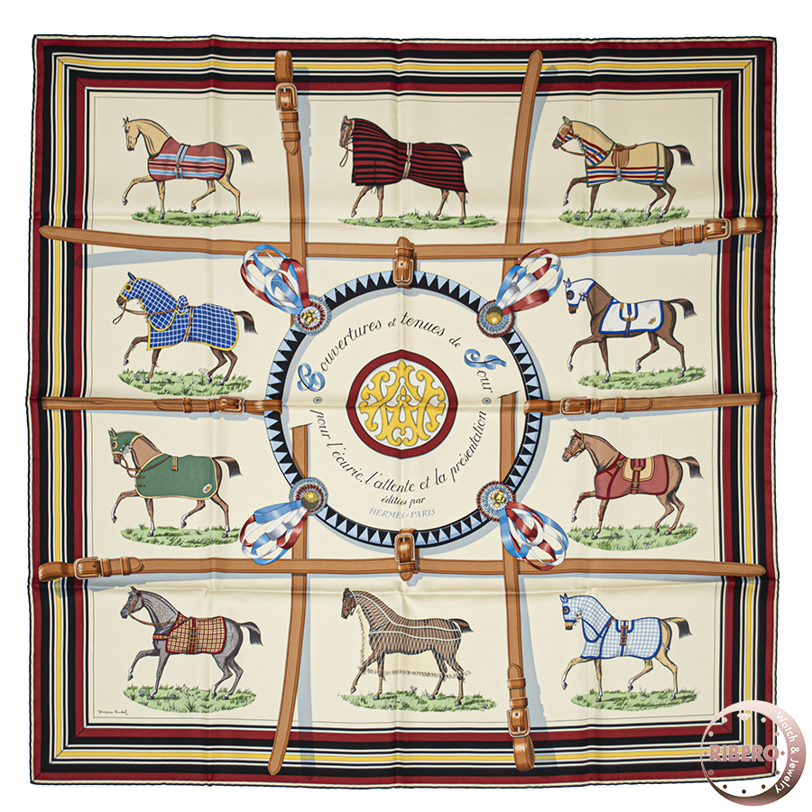 エルメス カレ90 Couvertures et Tenues de Jour 馬着 スカーフ