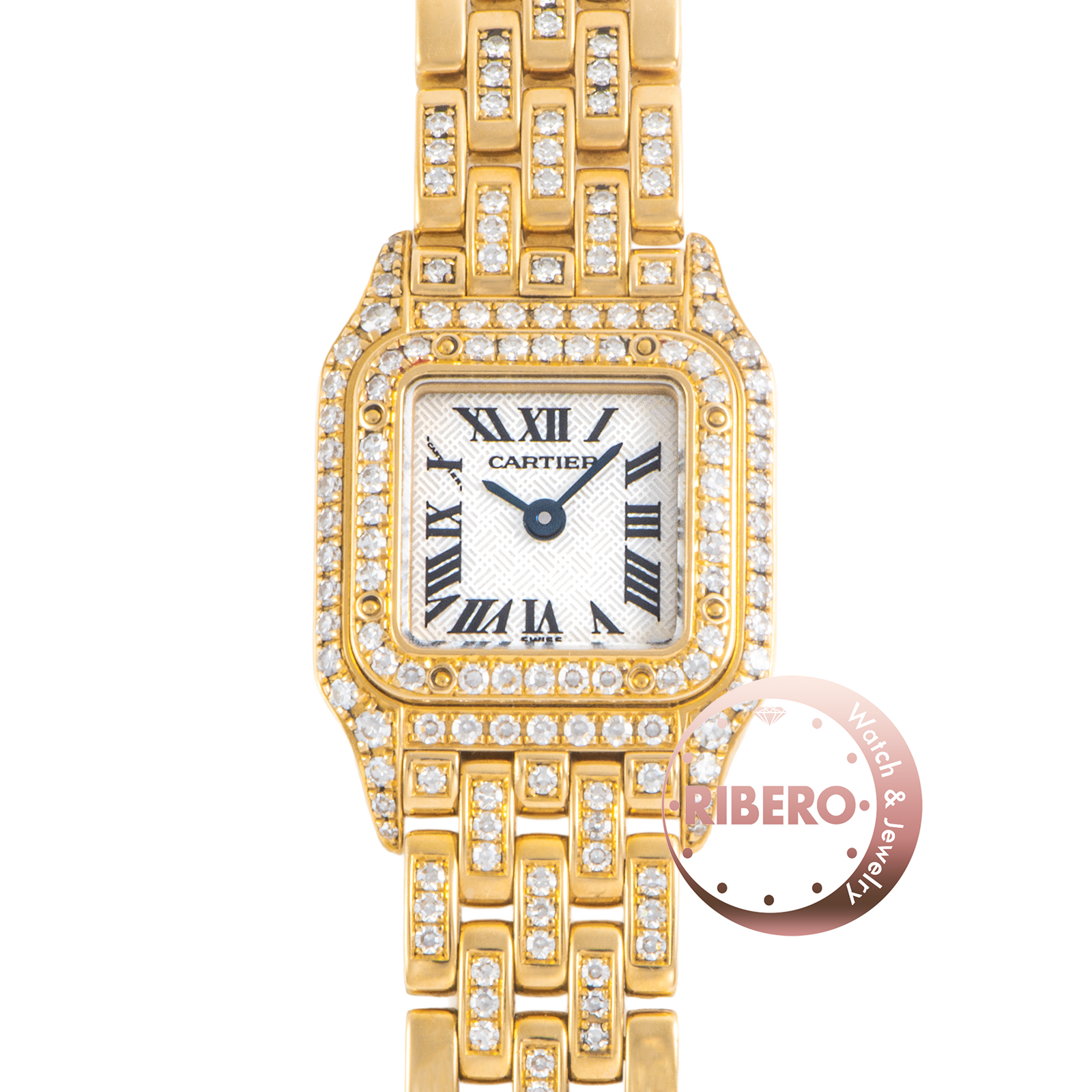 カルティエ ミニパンテール WF3212FR ベゼル2重ダイヤ ブレスダイヤ