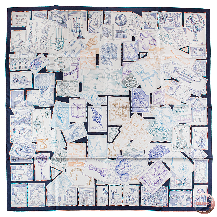 エルメス カレ90 Le Philateliste du Faubourg フォーブルの切手愛好家 スカーフ