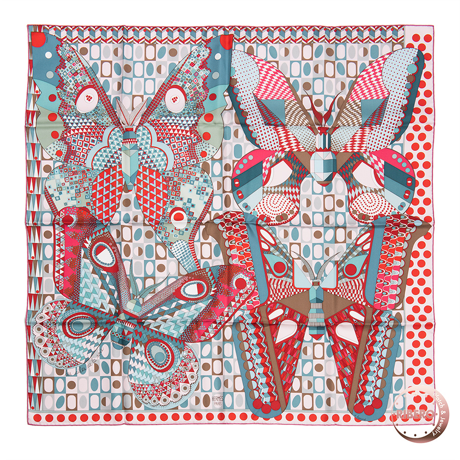 エルメス カレ90 Les Ailes de la Soie シルクの翼 スカーフ