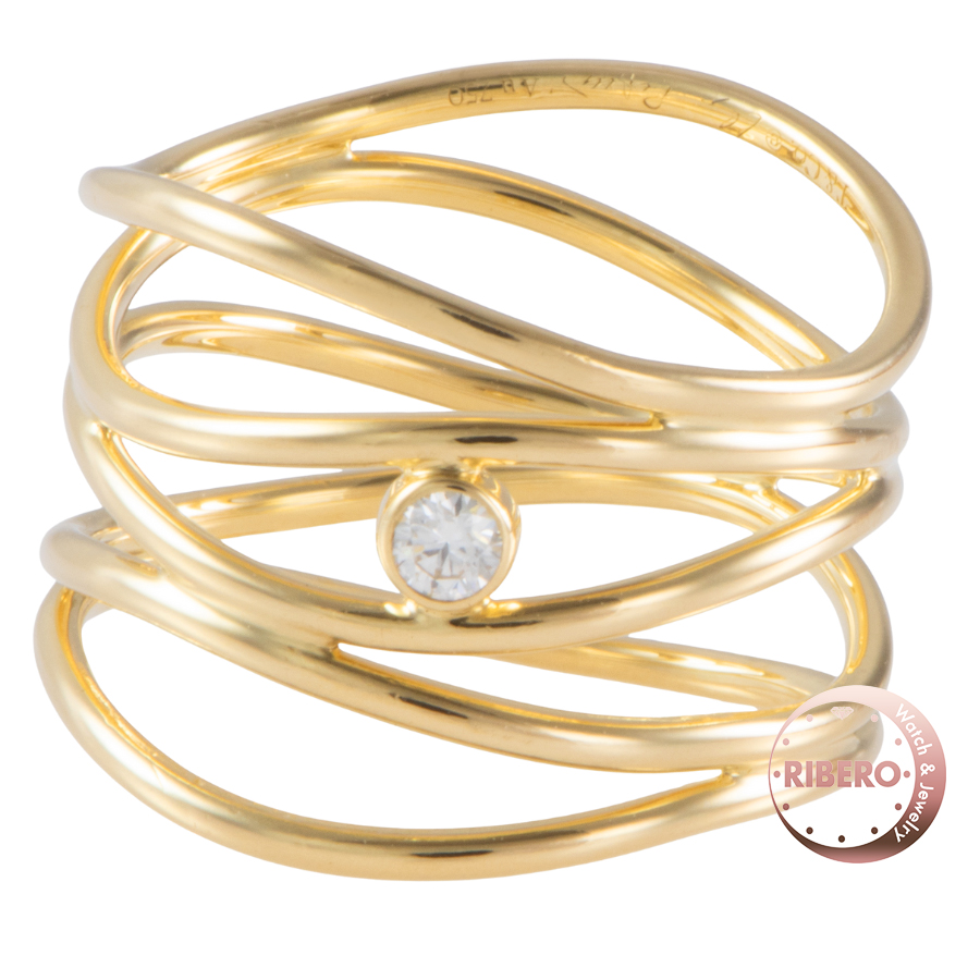 ティファニー エルサ ペレッティ ウェーブ 5ロウ ダイヤモンド リング・指輪 10号