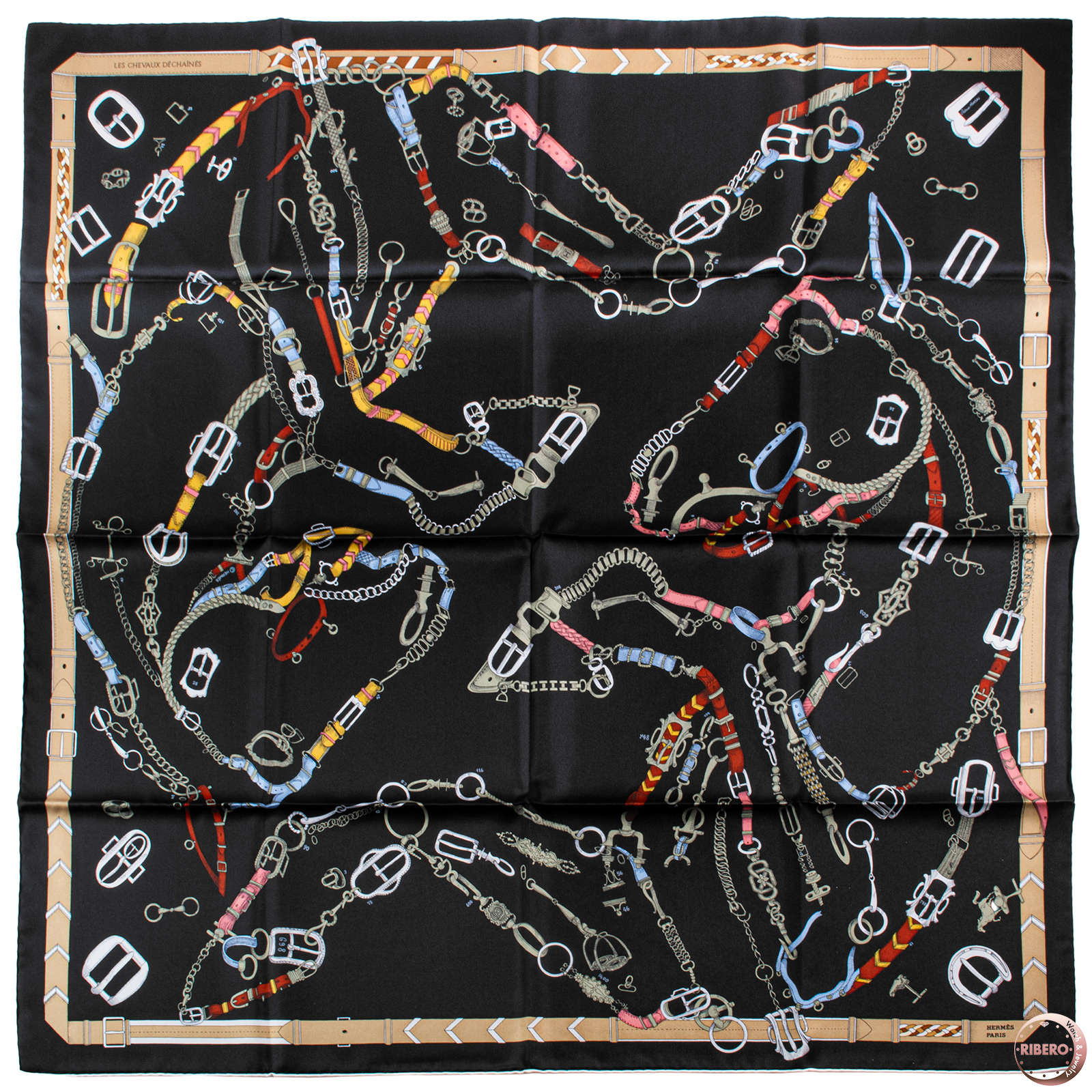 エルメス カレ90 Les Chevaux Dechaines シュヴォー デシェネ スカーフ
