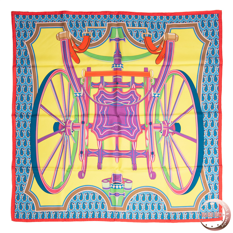 エルメス カレ90 Les Roues de Phaeton(四輪馬車の車輪) スカーフ