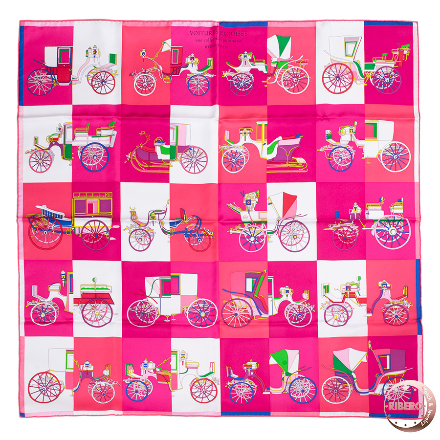 エルメス カレ90　Voitures Exquises 精巧な馬車 スカーフ