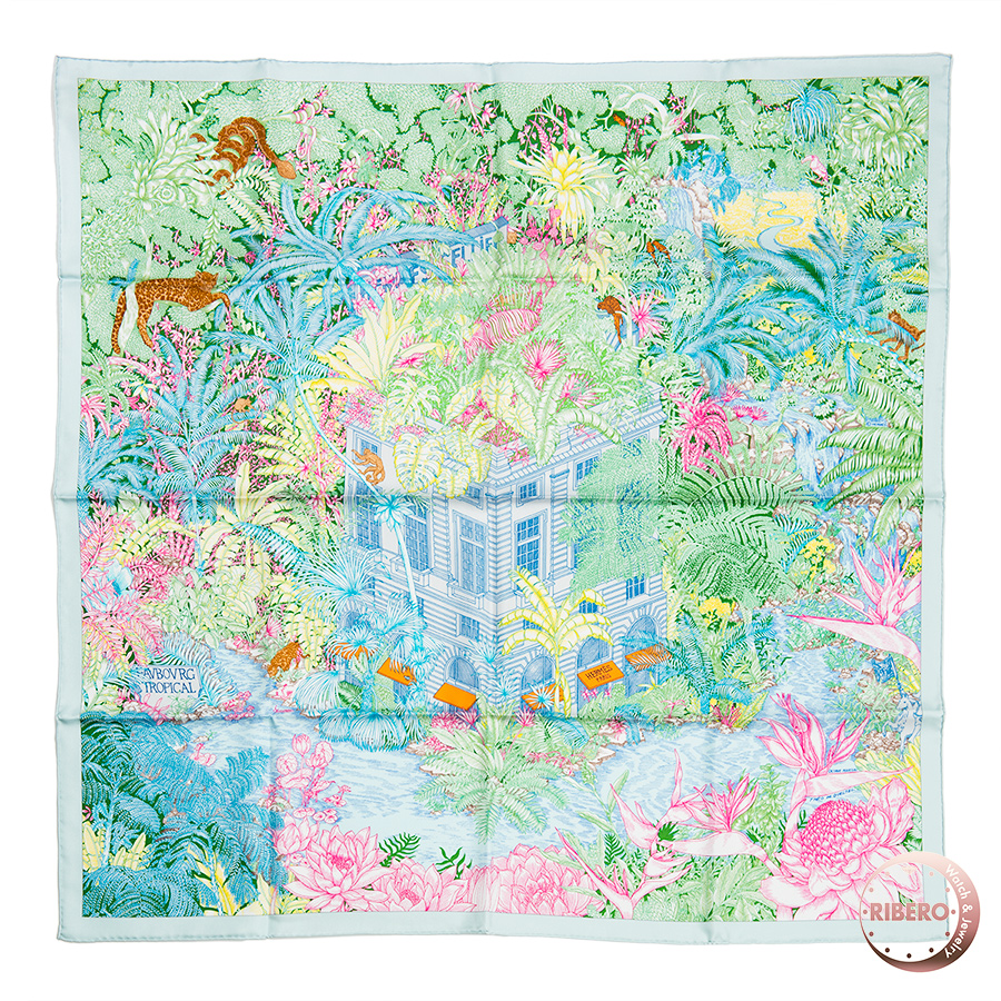 エルメス カレ90 Faubourg Tropical フォーブル トロピカル スカーフ