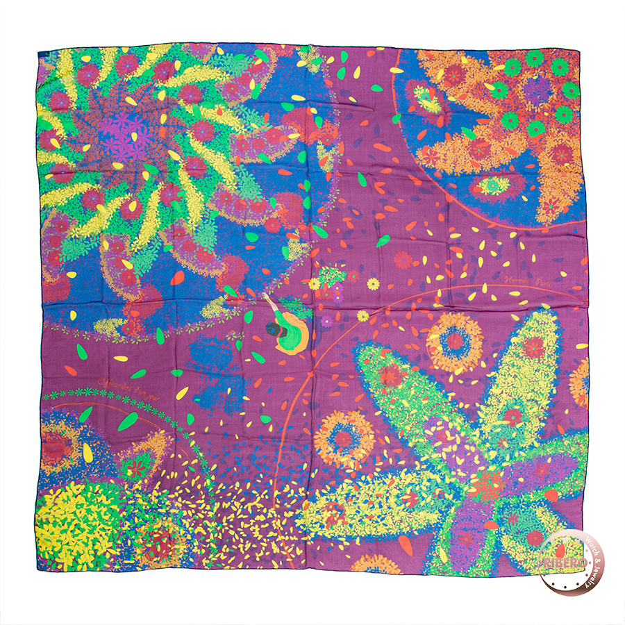 エルメス カレジェアン カレ140 Offrandes d'un jour 花の捧げ物 スカーフ