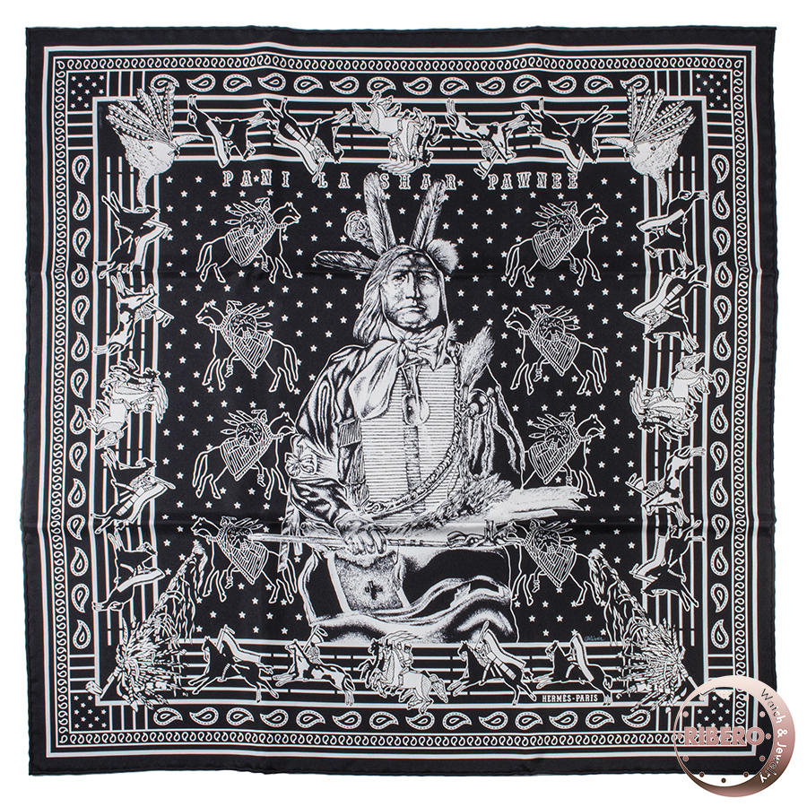 エルメス Pani La Shar Pawnee Bandana パウニー族の首長 バンダナ スカーフ