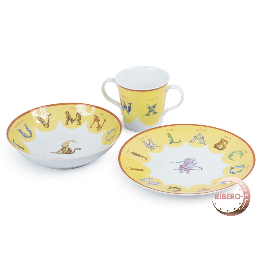 ティファニー アニマルアルファベット 子供用食器 3点セット