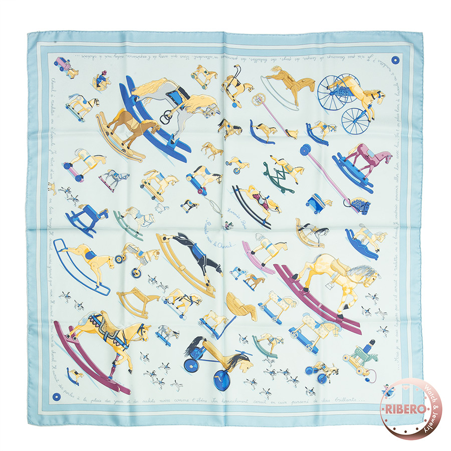 エルメス カレ90　Raconte moi le cheval お馬の話をして スカーフ