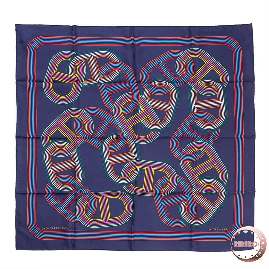 エルメス カレ90 Circuit 24 Faubourg 24番地のサーキット スカーフ