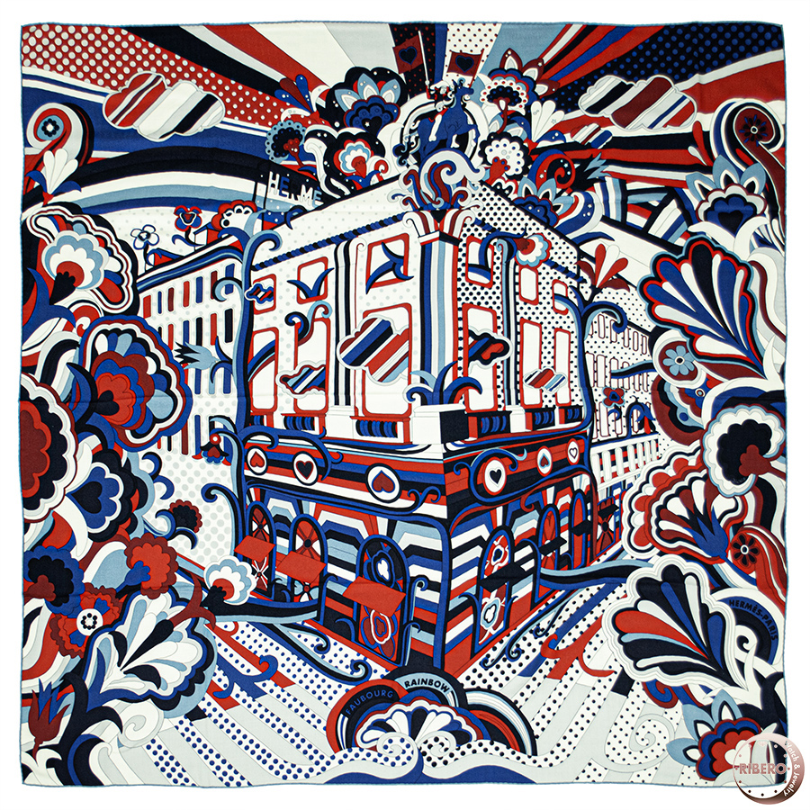 エルメス カレジェアン Faubourg Rainbow フォーブル レインボー スカーフ