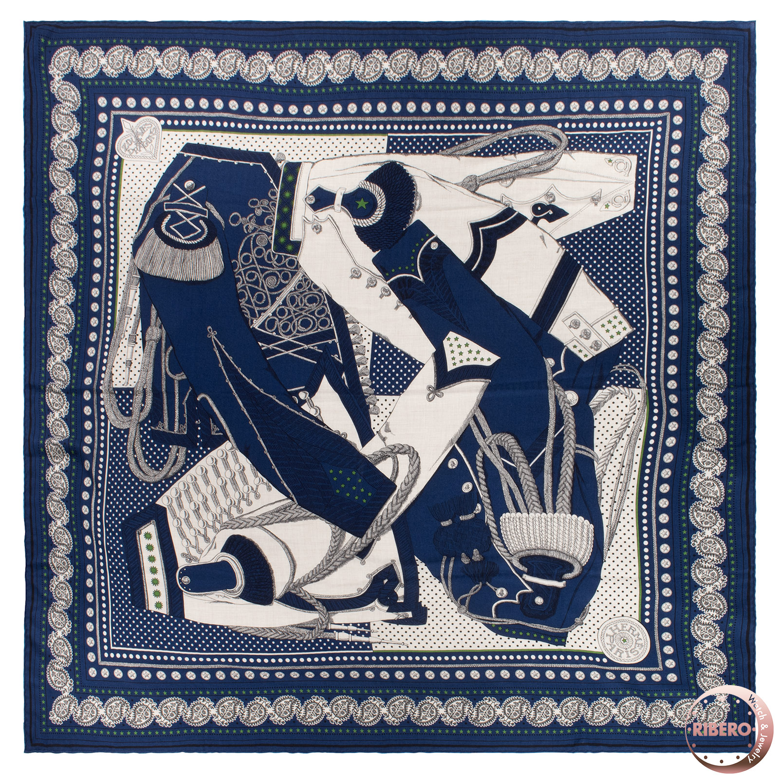 エルメス スカーフ カレ140 カレジェアン Zouaves et Dragons Bandana ズアヴとドラゴン・バンダナ