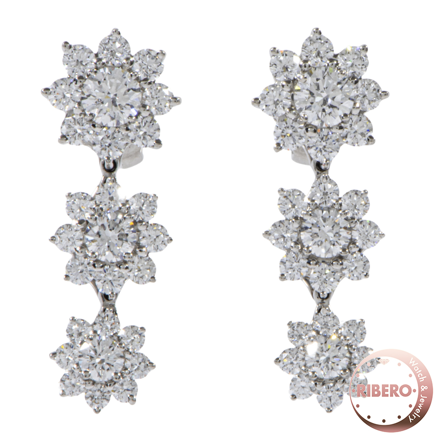 ハリーウィンストン サンフラワー トリプル ドロップ  イヤリング