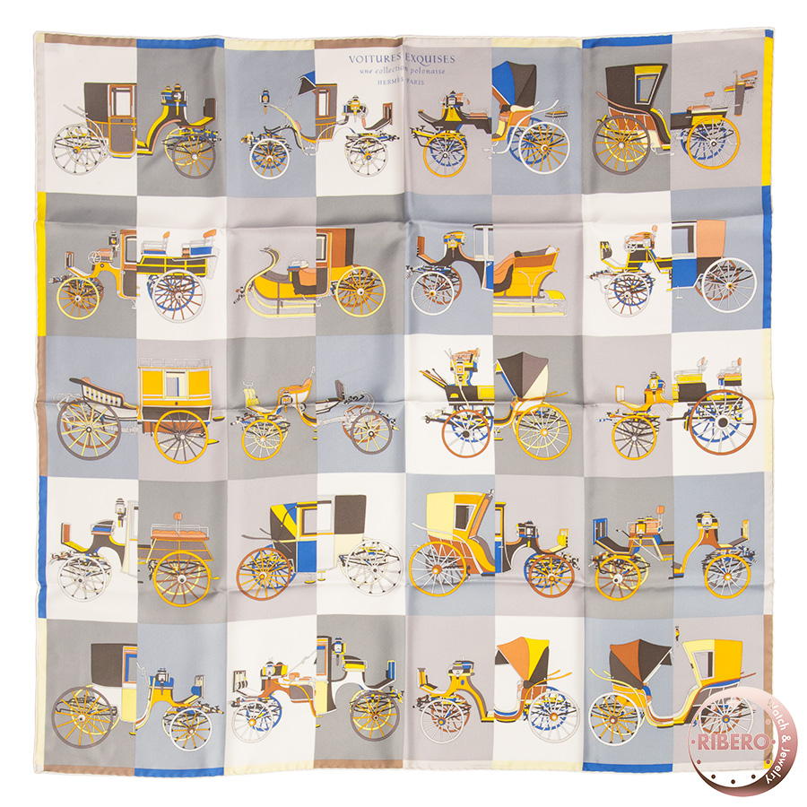 エルメス Voitures Exquises 精巧な馬車 カレ90 スカーフ