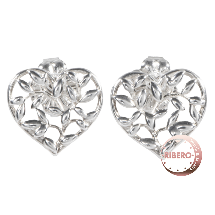 ティファニー オリーブリーフ ハート ピアス