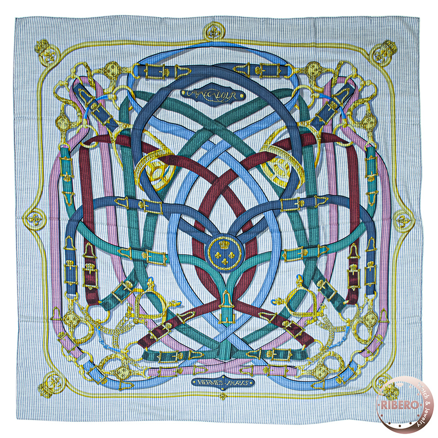 エルメス カレジェアン Cavalcadour Rayure カヴァルカドュール レイユール スカーフ