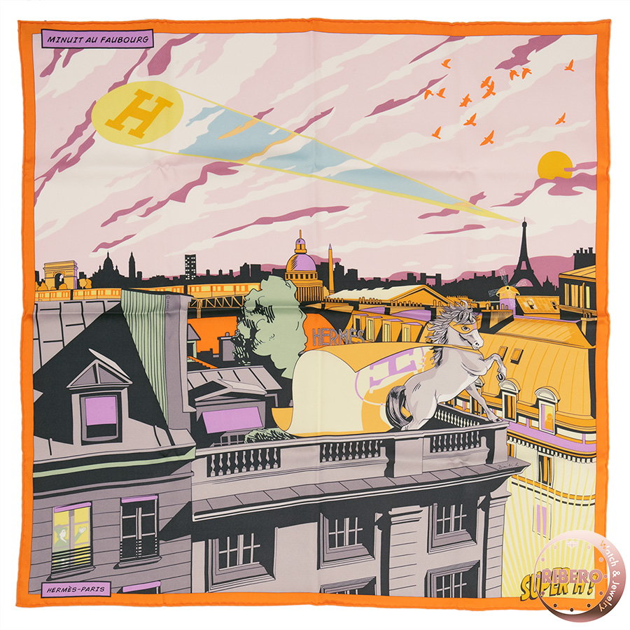 エルメス カレ70 Minuit au Faubourg ミッドナイト・フォーブル スカーフ