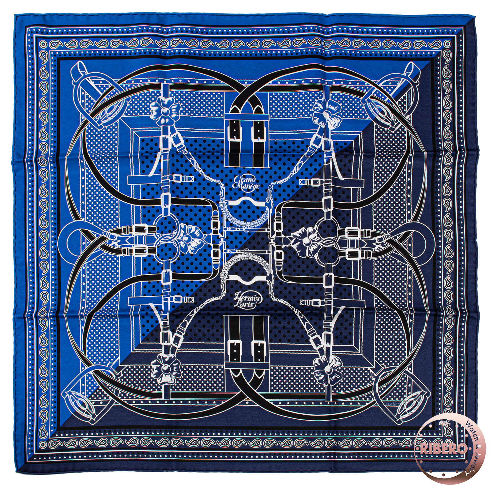 エルメス スカーフ カレ55 シルクバンダナ Grand Manege Bandana グランマネージュ バンダナ 大調教術
