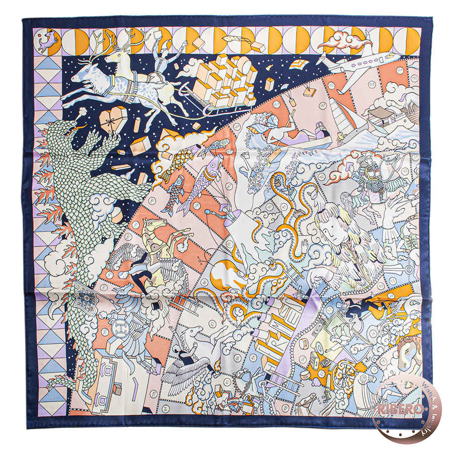 エルメス L'Epopee d'Hermes Detail エルメスの叙事詩 デタイユ　カレ70 スカーフ