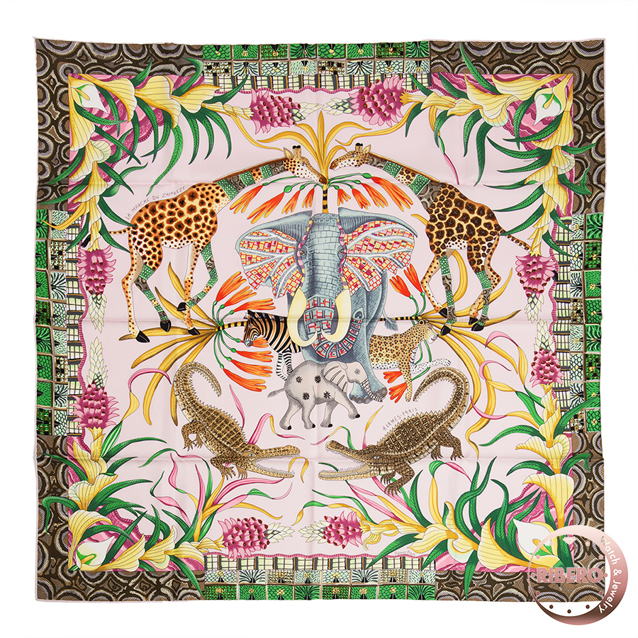 エルメス カレ90 La Marche du Zambeze ザンベジ川の行進 スカーフ