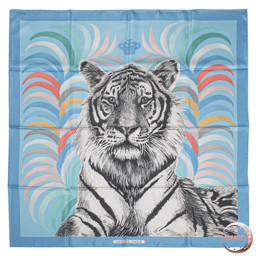 エルメス カレ90 Tiger Royal Double Face 王者の虎 ダブルフェイス スカーフ