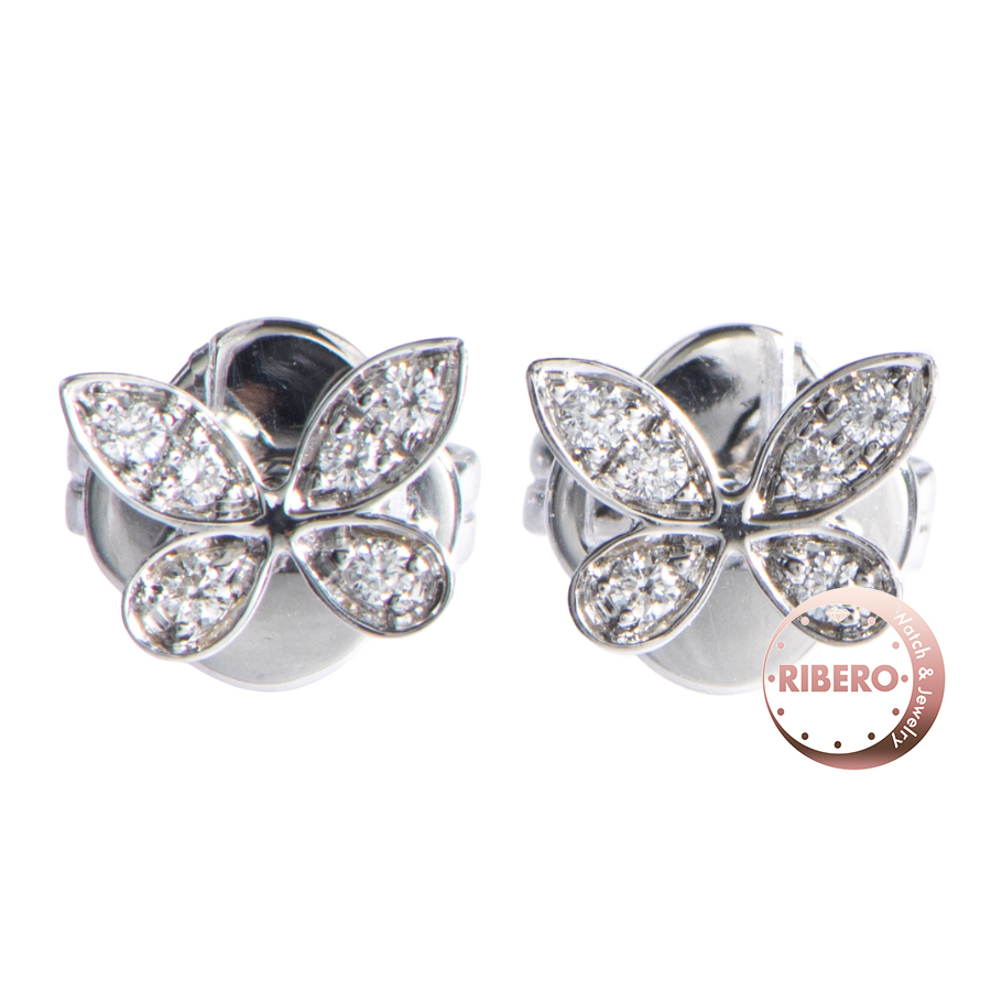 グラフ バタフライ パヴェ バタフライ ダイヤモンド プティ スタッド イヤリング