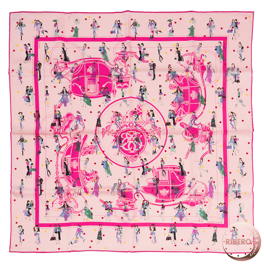 エルメス カレ70 Ex-Libris Les Parisiennes エクスリブリス・パリジェンヌ スカーフ