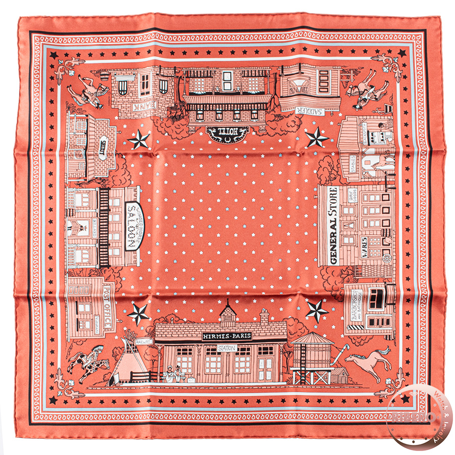 エルメス カレ55　Hermes Paris Station Bandana エルメス パリステーション バンダナ スカーフ