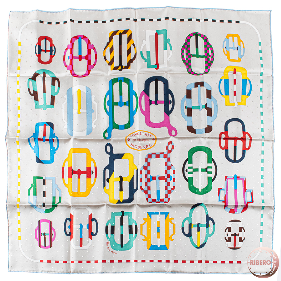 エルメス カレ70 Bouclerie Moderne Plumetis モダンなバックル スカーフ