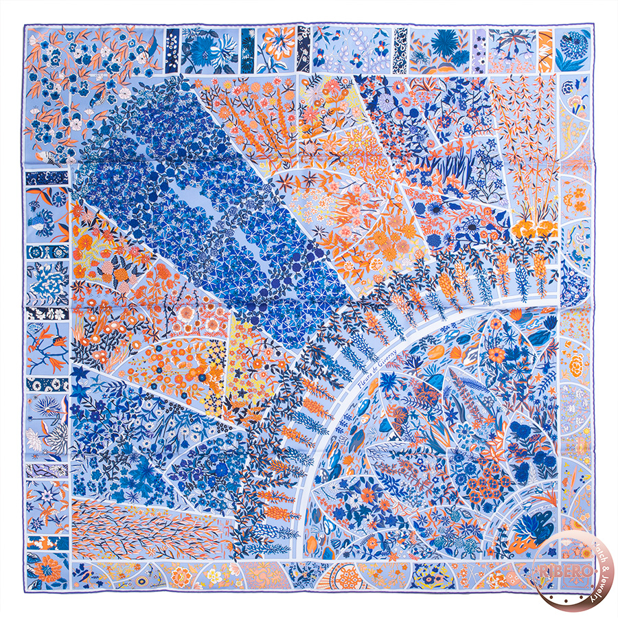 エルメス カレ90 Fleurs de Giverny ジヴェルニーの花 スカーフ