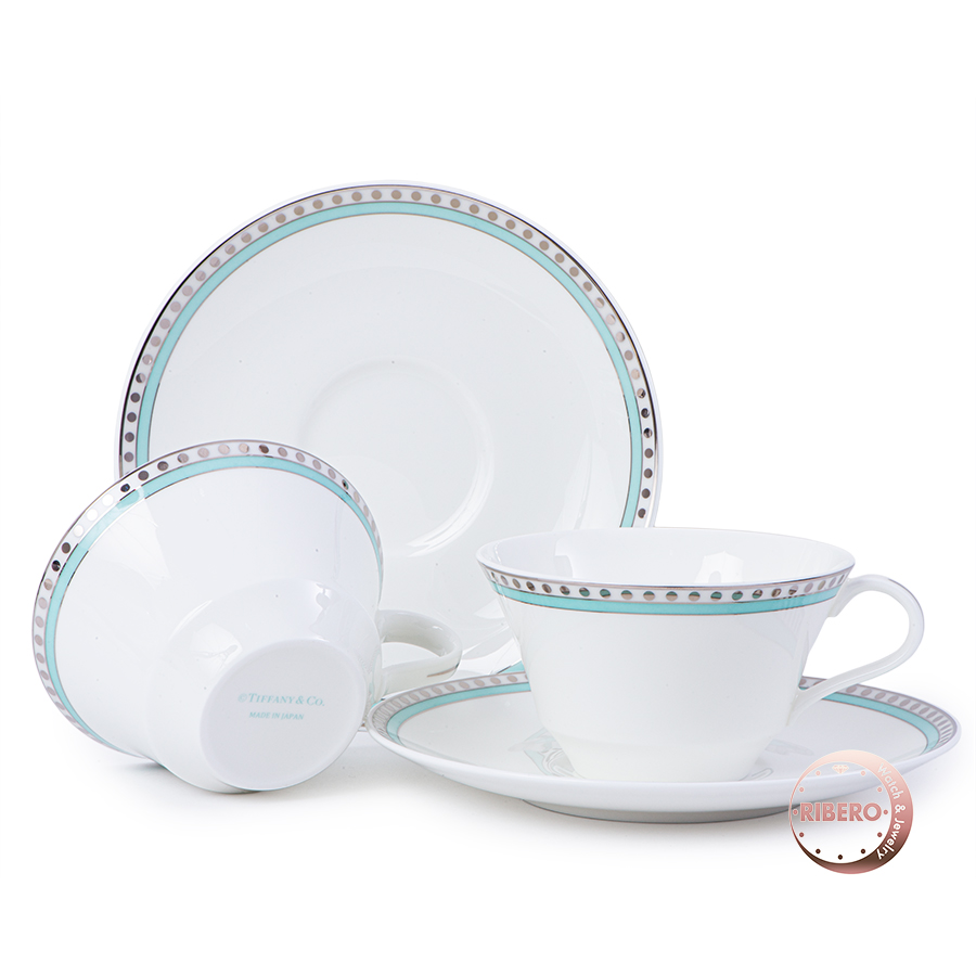 ティファニー プラチナブルーバンド　カップ＆ソーサー
