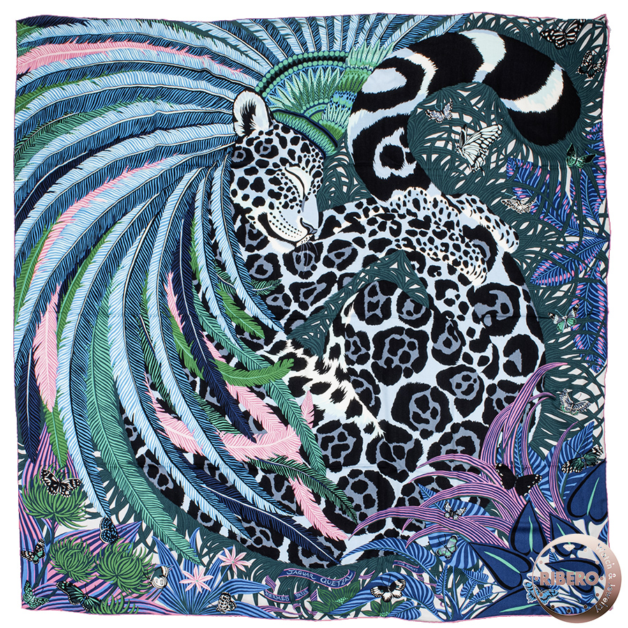 エルメス カレ140　Jaguar Quetzal ジャガーケツァール スカーフ