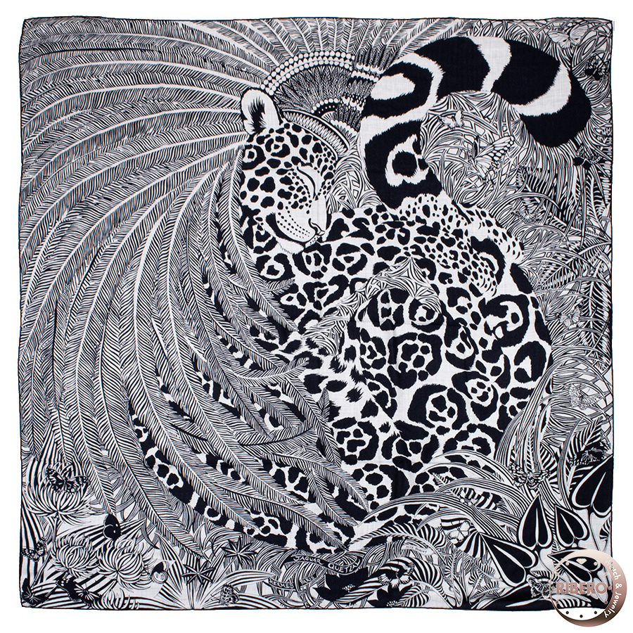 エルメス カレ140　Jaguar Quetzal ジャガーケツァール スカーフ