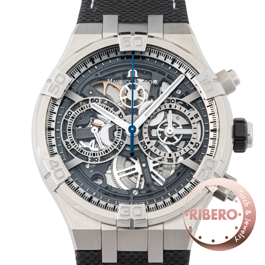 モーリス・ラクロア アイコン クロノグラフ スケルトン AI6098-SS001-090-1