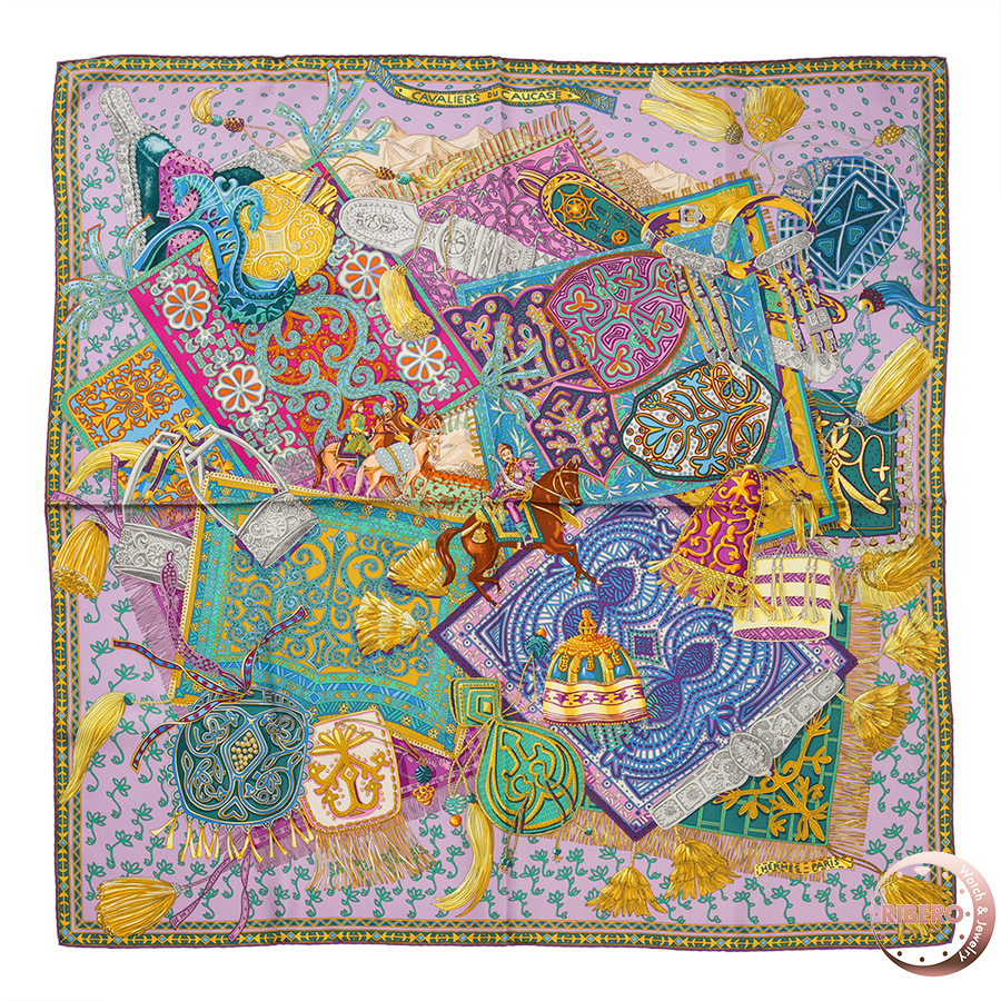 エルメス カレ90　Cavaliers du Caucase コーカサスの騎士 スカーフ