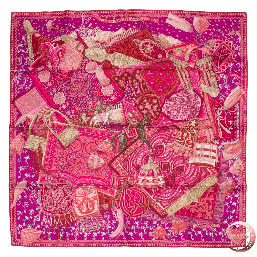 エルメス カレ90　Cavaliers du Caucase コーカサスの騎士 スカーフ