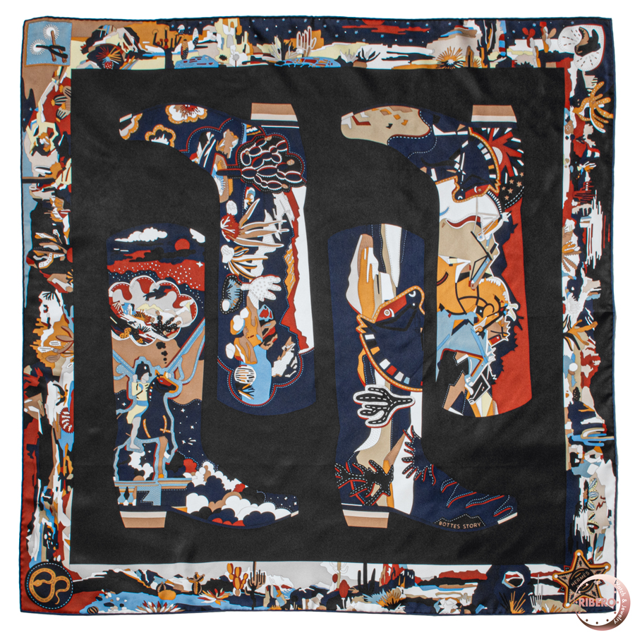 エルメス カレ90 Bottes Story ブーツ ストーリー スカーフ