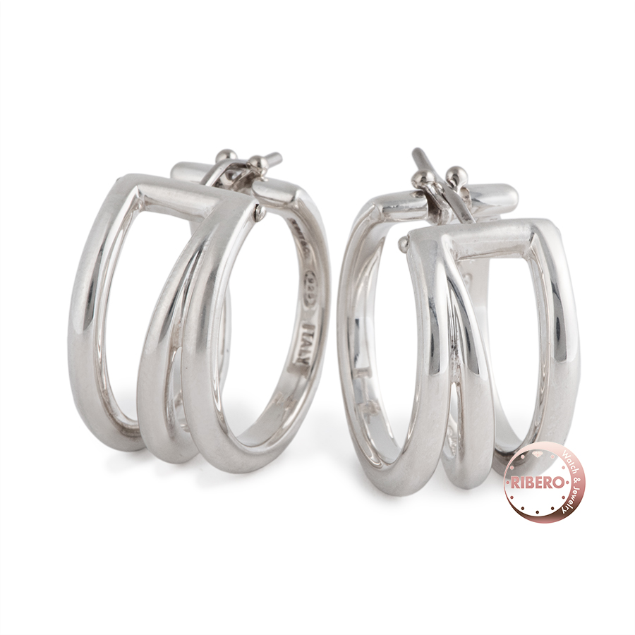 ティファニー ダブル ダイアゴナル フープ イヤリング ピアス