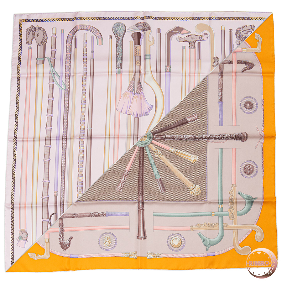 エルメス カレ90 Cannes et Cannes ステッキステッキ スカーフ