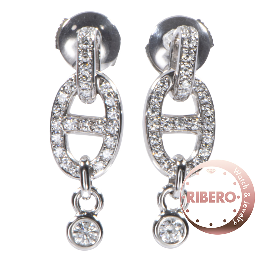 エルメス シェーヌダンクル ドロップ ダイヤモンド ピアス