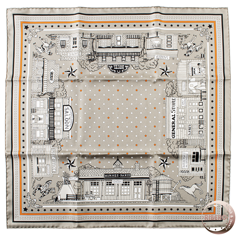 エルメス カレ55　Hermes Paris Station Bandana エルメス パリステーション バンダナ スカーフ
