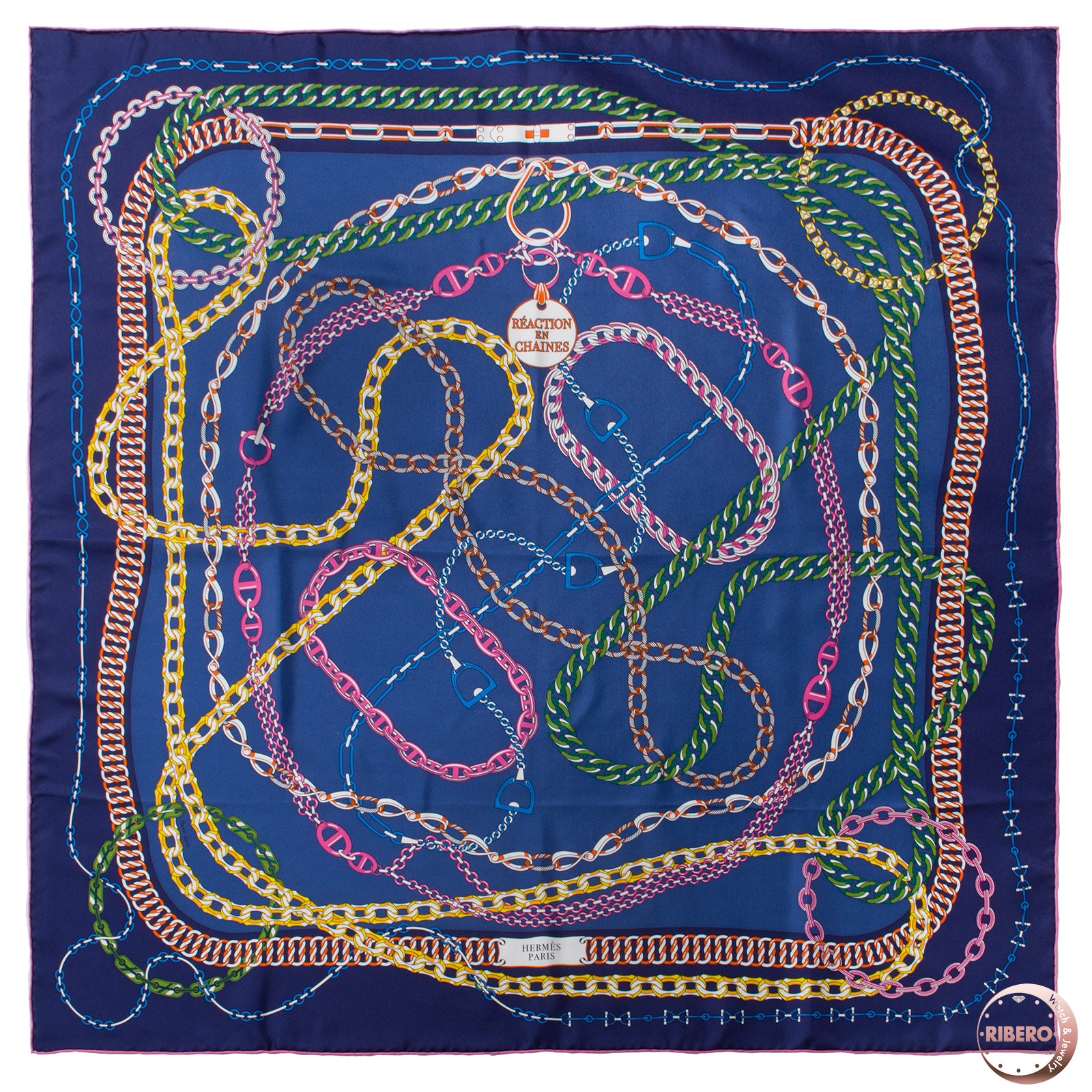 エルメス カレ90 Reaction en Chaines レアクション アン シェーヌ スカーフ 003687S 04