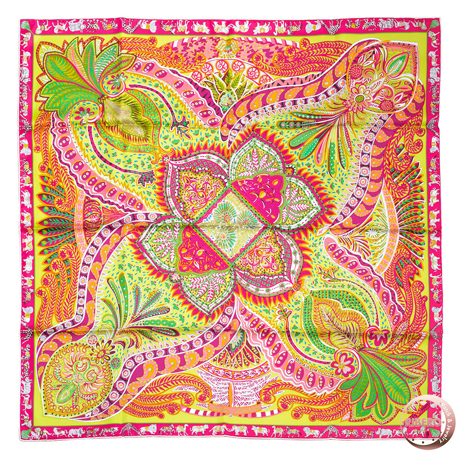 エルメス カレ90 Le Jardin de la Maharani マハラニの庭 スカーフ