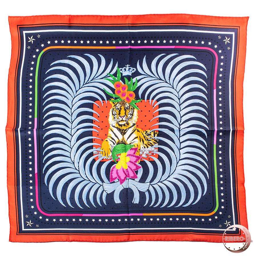 エルメス カレ70 Tigre Royal Fleuri 王者の虎・フルリ スカーフ