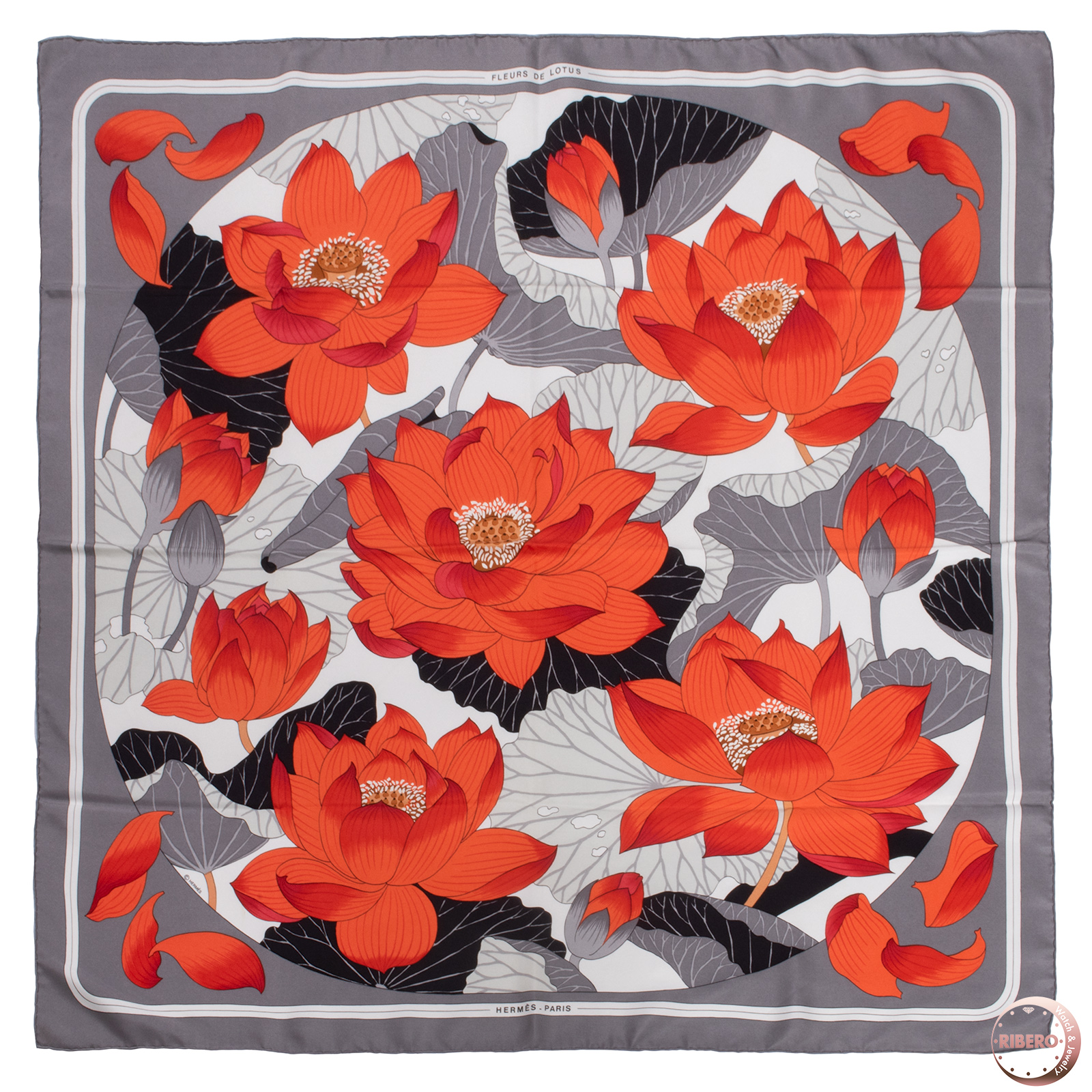 エルメス カレ90 Fleurs de Lotus 蓮の花 スカーフ