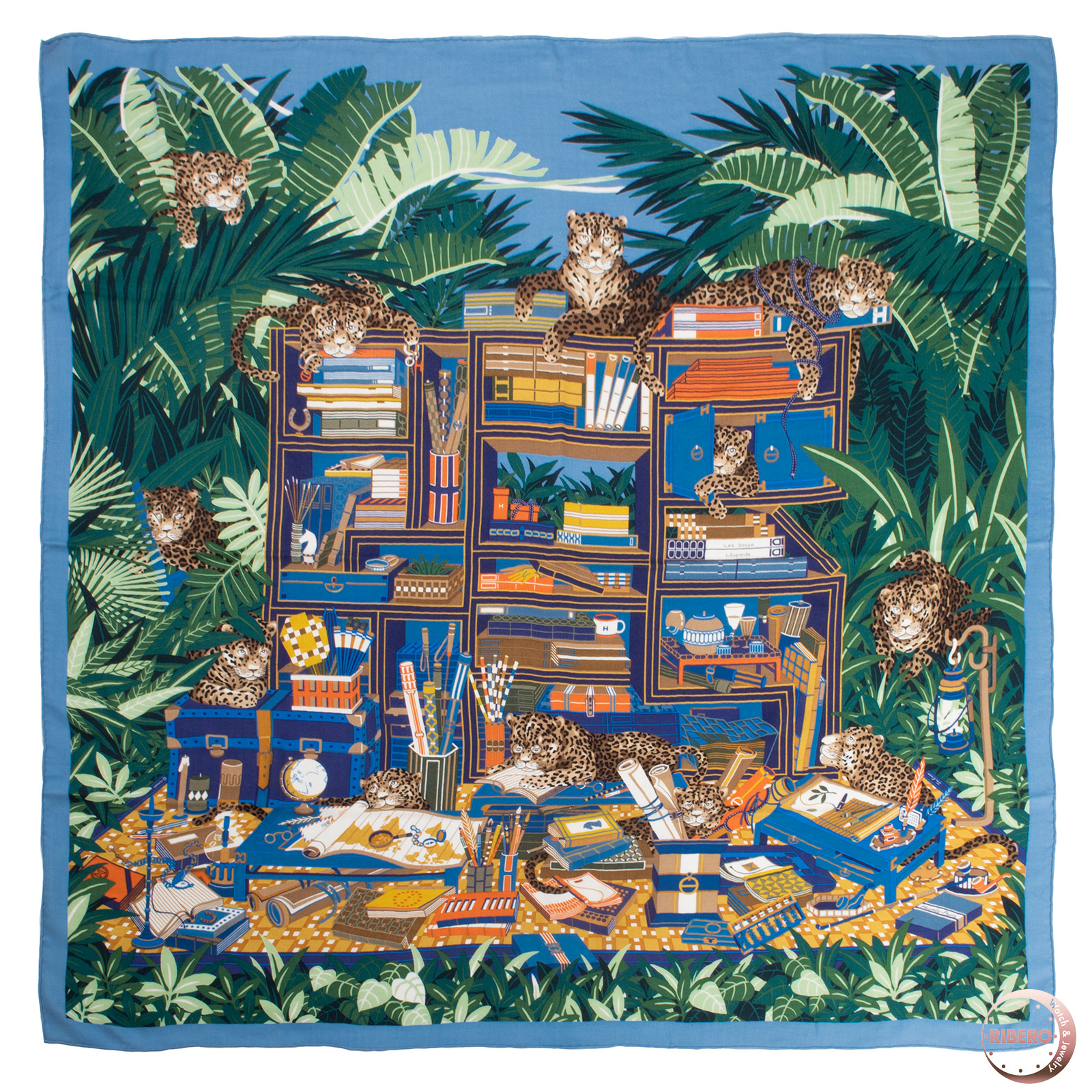 エルメス スカーフ カレ140 カレジェアン Les Douze Leopards 12頭のレオパード