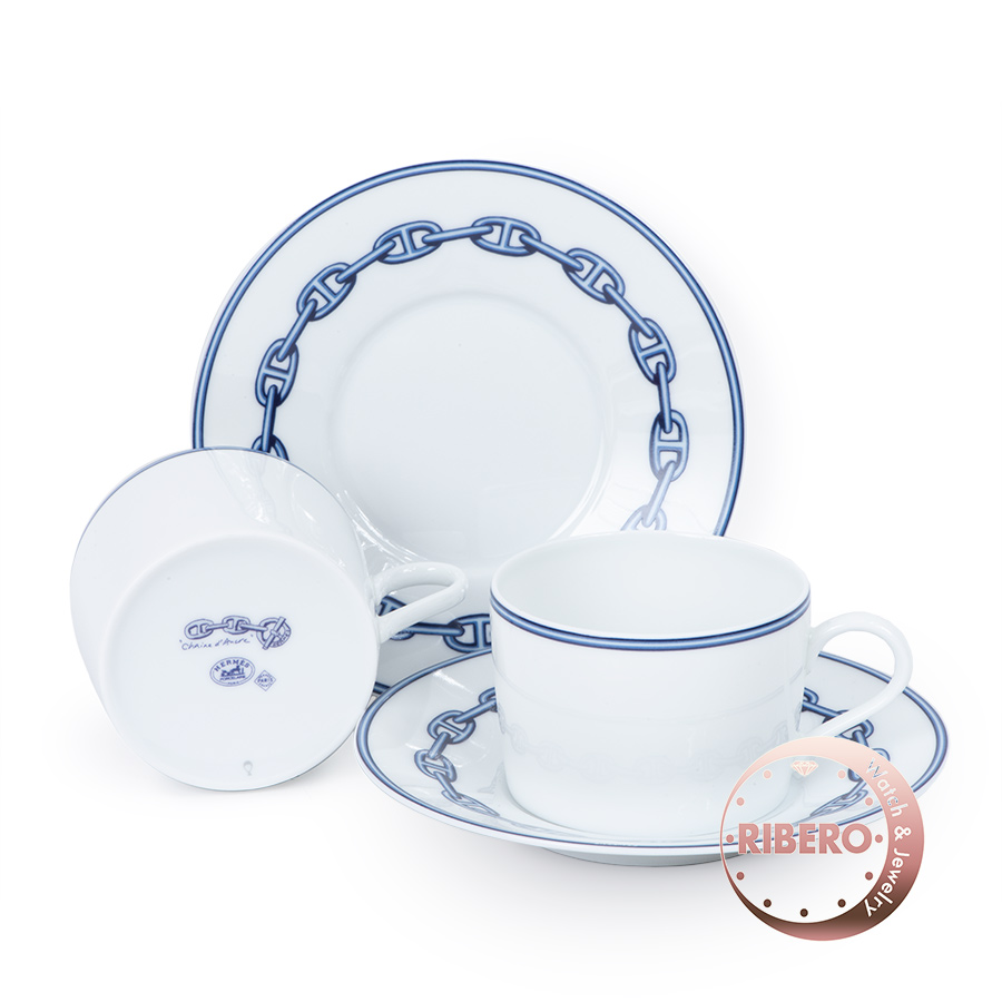 エルメス シェーヌダンクル カップ＆ソーサー ペアセット