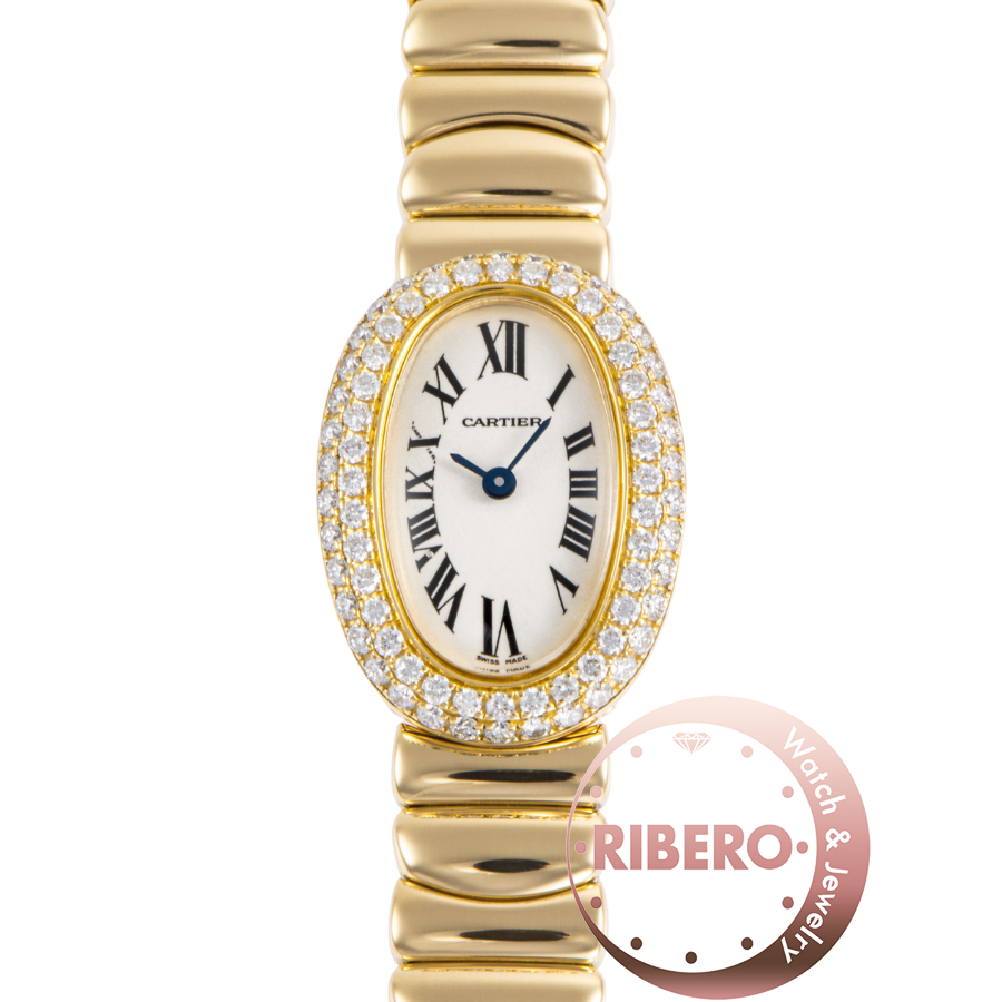 カルティエ ミニベニュワール WB5094W1 ベゼル2重ダイヤ