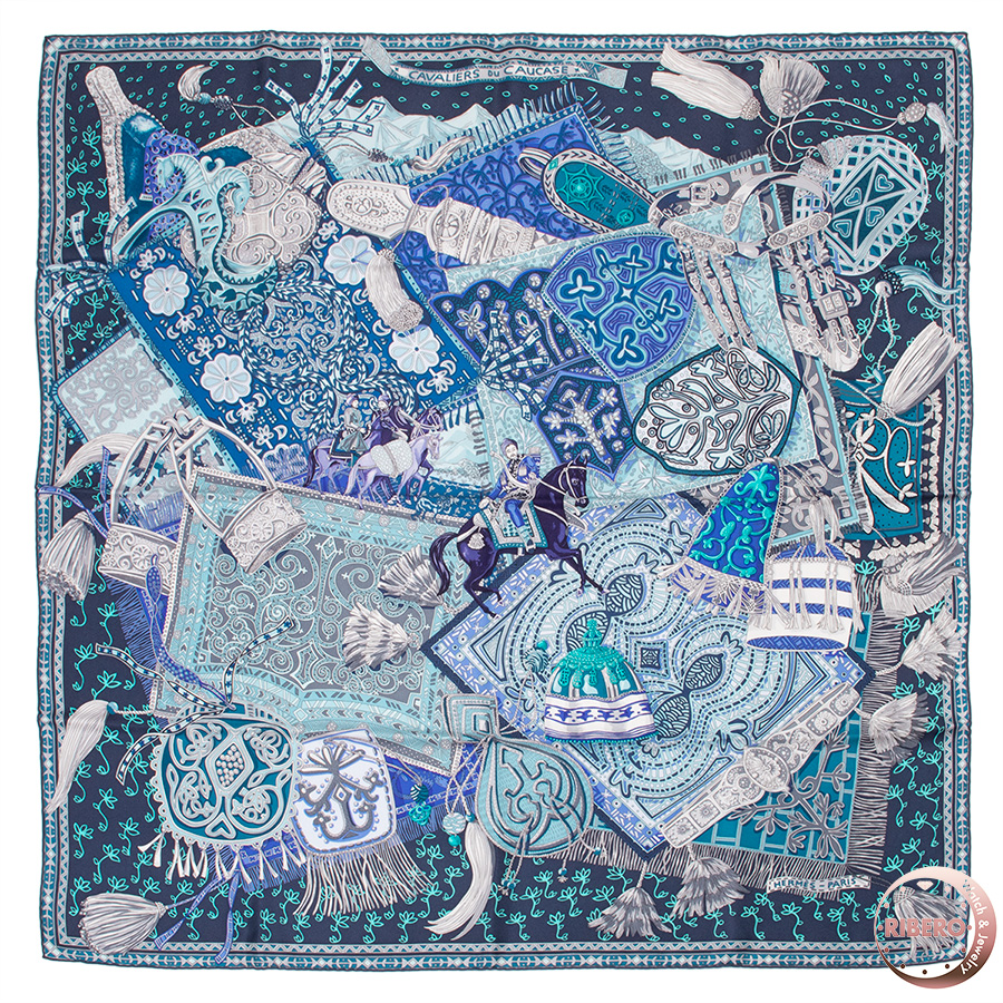 エルメス カレ90　Cavaliers du Caucase コーカサスの騎士 スカーフ