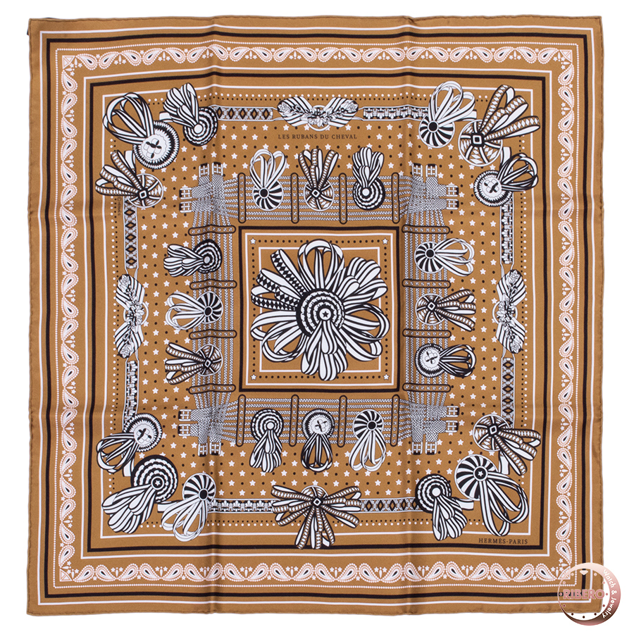 エルメス カレ55 Les Rubans du Cheval bandana 馬のリボン飾り バンダナ スカーフ
